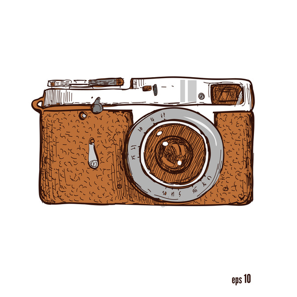 Background with retro camera. - Vector, Image