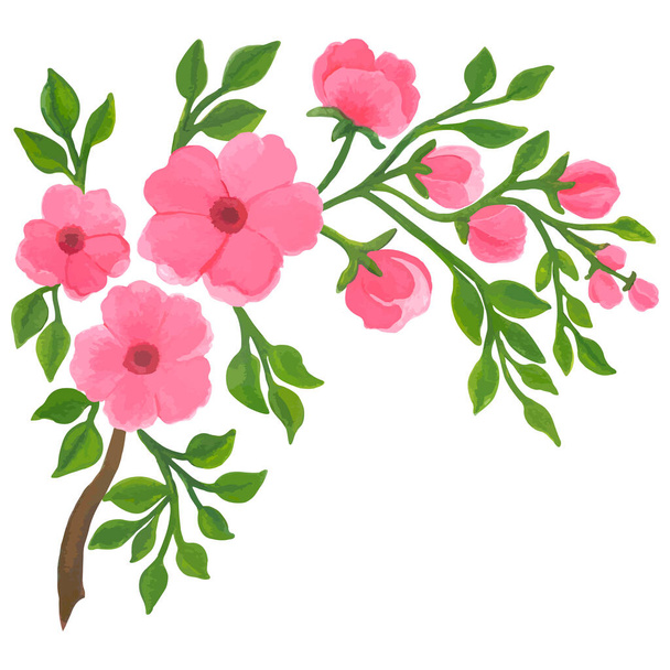 beautiful flowers in bloom, vector illustration - Φωτογραφία, εικόνα