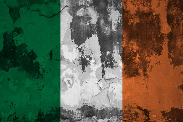 irish flag in cracks. crisis concept - Foto, immagini