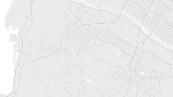 White and light grey Hsinchu city area vector background map, roads and water illustration. Widescreen proportion, digital flat design roadmap. - Vettoriali, immagini