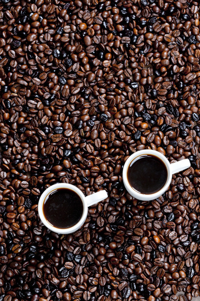Csendélet csésze kávé- és babkávé - Fotó, kép