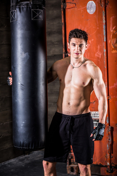 Young man boxing workout - Fotó, kép