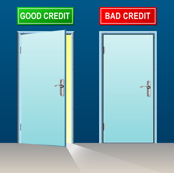dobrych i złych kredytów - Wektor, obraz