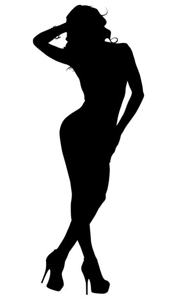 sexy vrouw silhouet - Vector, afbeelding
