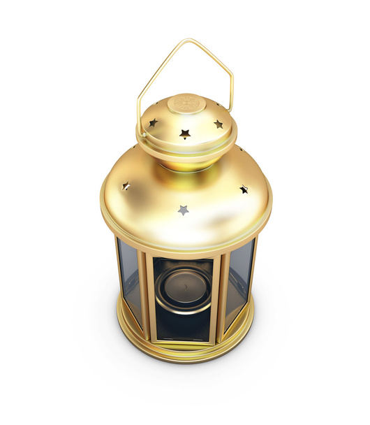 Gold decorative lantern in the old style - Photo, Image
