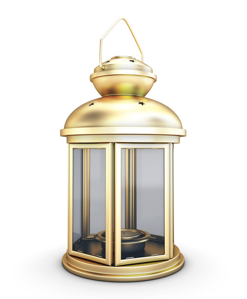 Gold decorative lantern in the old style - Photo, Image