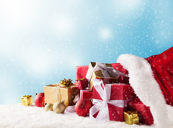 Christmas bag with gifts - Foto, Imagem