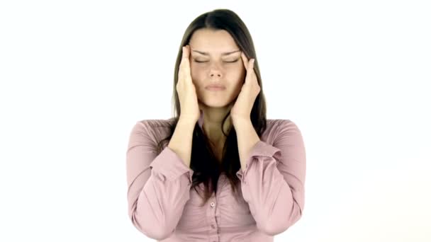 Vrouw met zeer sterke hoofdpijn - Video