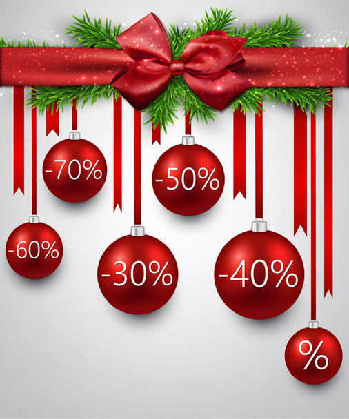 Sale background with christmas balls.  - Vettoriali, immagini