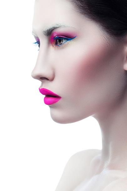 woman with big magenta lips - Foto, Bild
