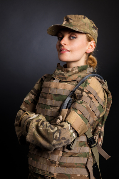 Beautiful army girl - Foto, immagini
