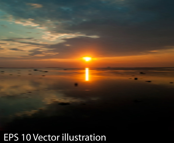 абстрактный фон неба с коричневым восходом солнца
 - Вектор,изображение