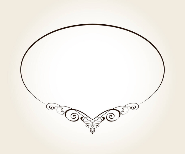 Elegant horizontal oval   vector frame . - Vector, Image