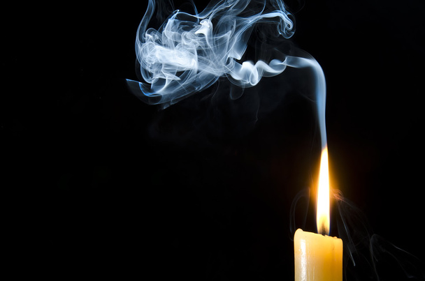 Candle, flame, smoke. - Fotografie, Obrázek