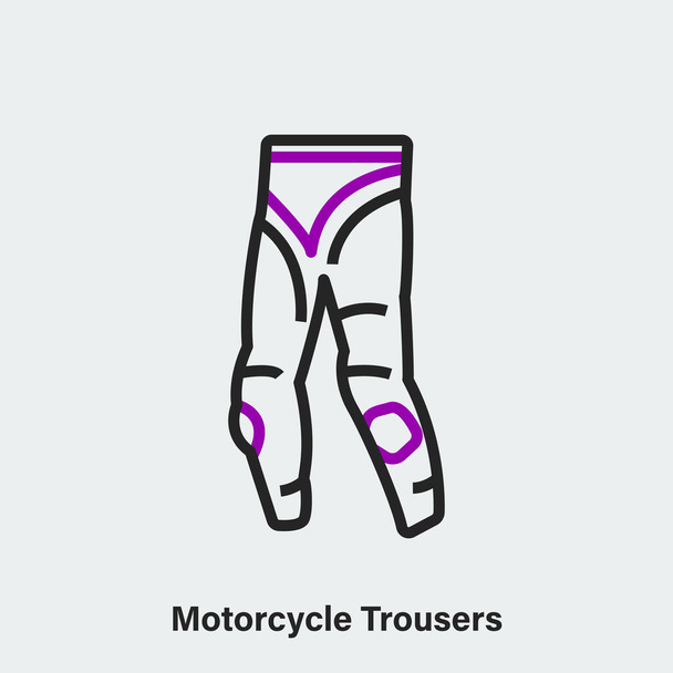 Мотоциклетні штани лінійний векторний значок. Ізольована контурна піктограма мотоциклетного обладнання на легкому фоні
 - Вектор, зображення