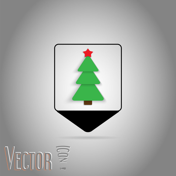 Map Pointer with Christmas Tree. Location tree. Flat Design Style - Vektori, kuva