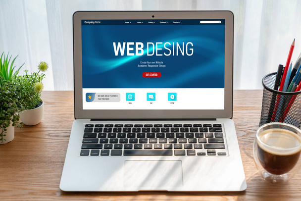 Oprogramowanie do projektowania stron internetowych zapewnia modish szablon dla handlu detalicznego online i e-commerce - Zdjęcie, obraz