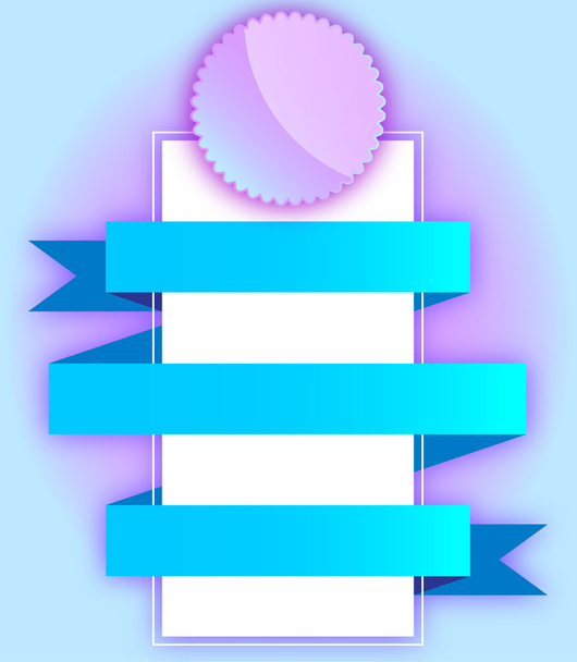 Banner s modrými stuhami - Vektor, obrázek