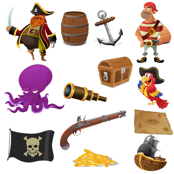 Pirate icons - Vector, Image