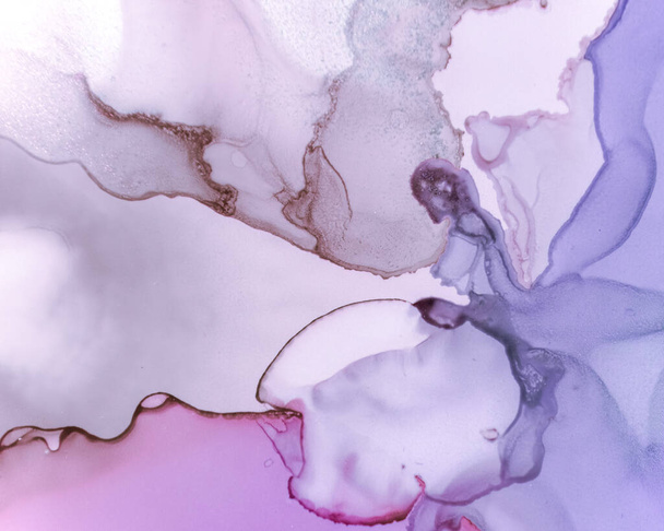 Ethereal Art Texture. Alcohol Ink Wave Wallpaper. Lilac Modern Stains Canvas. Watercolor Color Design. Ethereal Water Pattern. Alcohol Ink Wash Wallpaper. Mauve Ethereal Water Texture. - Foto, Bild