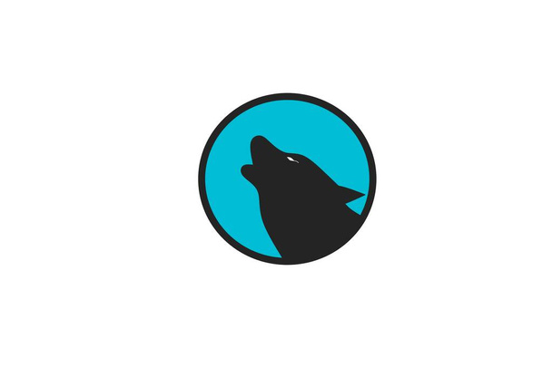 Wolf logo design, vlčí hlava v kruhu, vlčí vektor obraz na bílém pozadí. - Vektor, obrázek