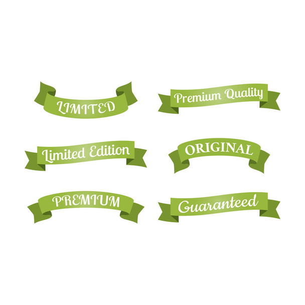 Limited edition, original ribbon banner set. Premium quality colorful vector icons. - Διάνυσμα, εικόνα