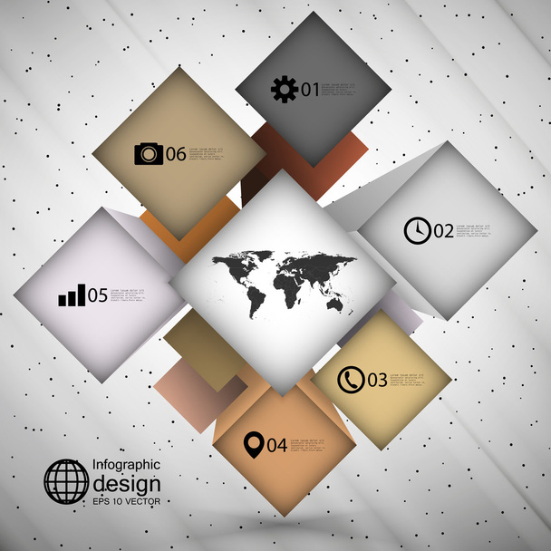infographic cube box for business concepts, modern template vector - Vektör, Görsel