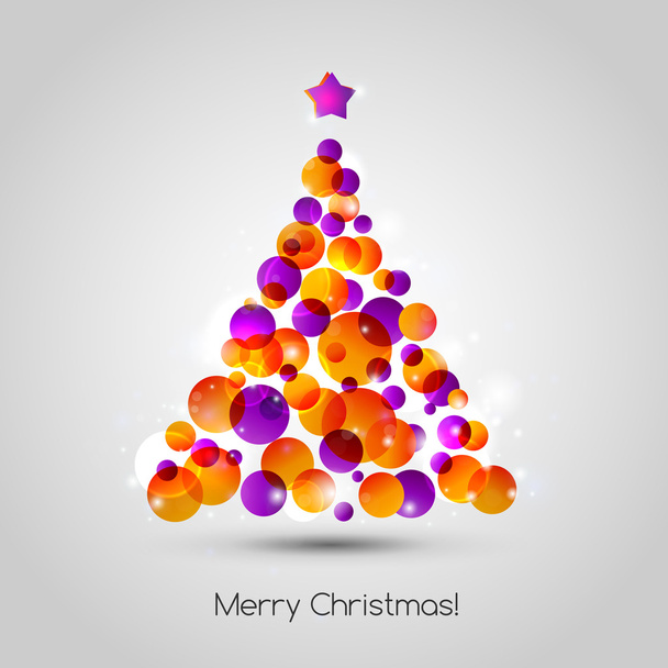 Διανυσματικά δέντρο καλά Χριστούγεννα ευχετήρια κάρτα - Διάνυσμα, εικόνα