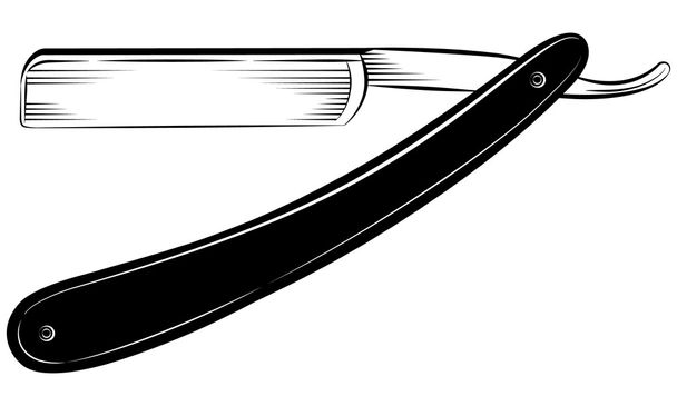 Прямая бритва на белом фоне
 - Вектор,изображение