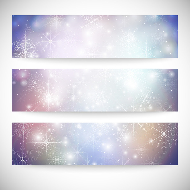 Winter backgrounds set with snowflakes. Abstract winter design and website templates, abstract pattern vector - Vecteur, image