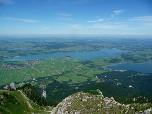 Panorama de montaña desde la montaña Tegelberg, Baviera, Alemania - Foto, imagen