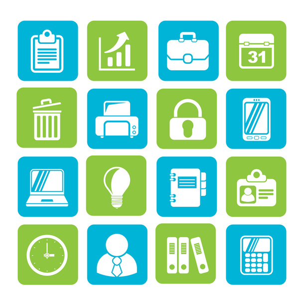 Silhouette Business and office icons - Vecteur, image