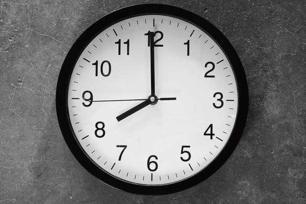 Classic black and white analog clock background - Foto, Imagen