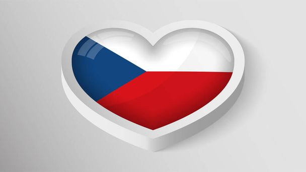 EPS10 Vector Patriotic heart with flag of CzechRepublic. An element of impact for the use you want to make of it. - Διάνυσμα, εικόνα