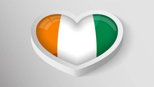 EPS10 Vector Patriotic heart with flag of IvoryCoast. An element of impact for the use you want to make of it. - ベクター画像