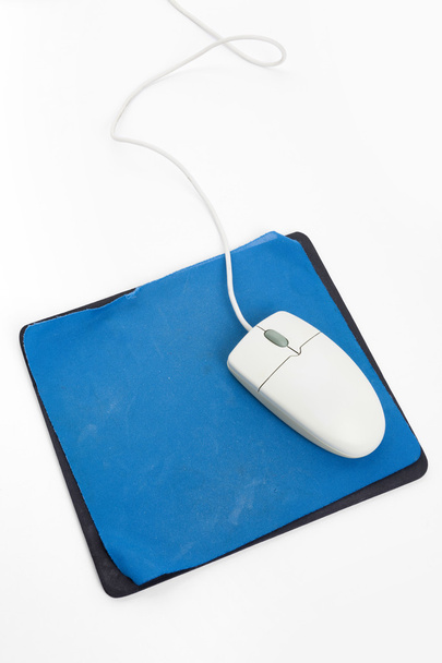 Computador Mouse e velho Mouse pad
 - Foto, Imagem
