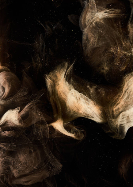 Liquid fluid art abstract background. Dark multicolored smoke dancing acrylic paints underwater, space ocean, universe explosion - Valokuva, kuva