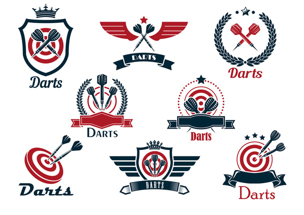 Darts Wappentiere und Symbole des Sports - Vektor, Bild
