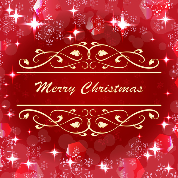 red Christmas background, vector illustration - Vector, Imagen