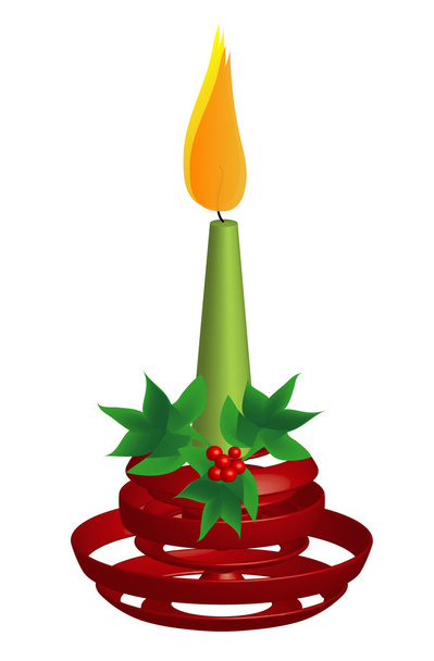 roter Leuchter, grüne Kerze, 3d - Vektor, Bild