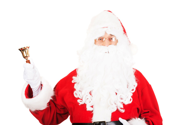 Portrait of Santa Claus holding a bell - Photo, Image
