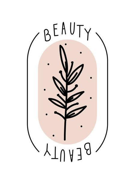 label beauty flower isolated icon - Vetor, Imagem