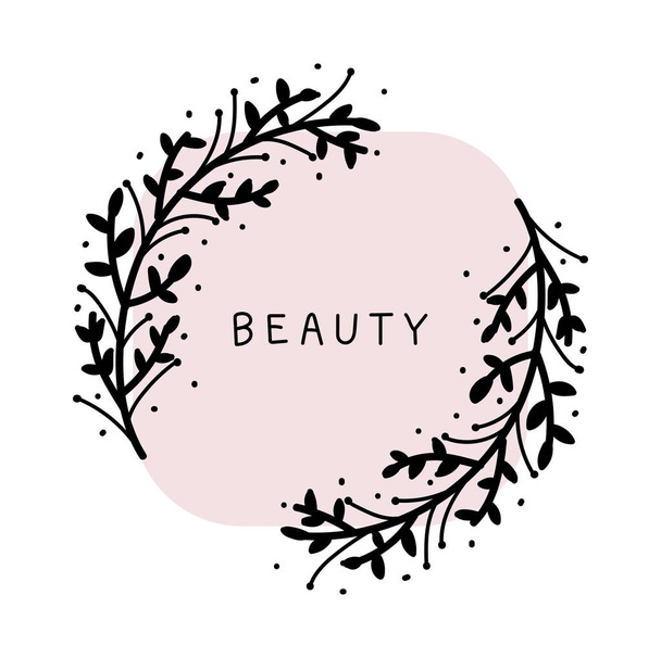 sticker decoration beauty floral design - Vetor, Imagem