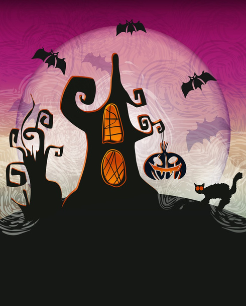 Halloween nacht achtergrond - Vector, afbeelding