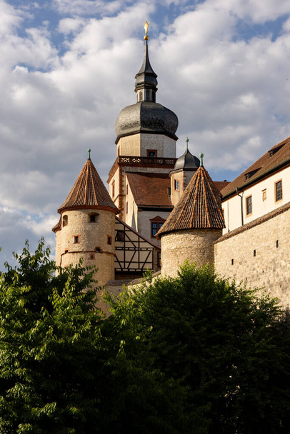 Outside view of the Marienberg Fortress, towers and wall in Wrzburg, Germany. - Foto, Bild