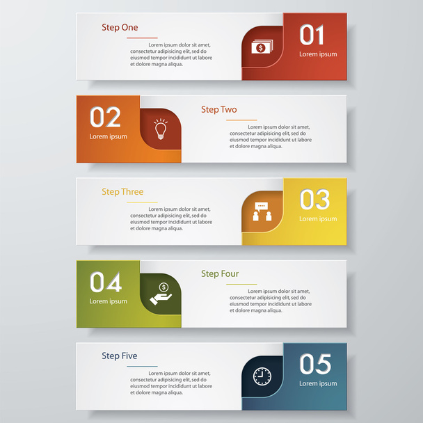 Design clean number banners template Vector. - Wektor, obraz