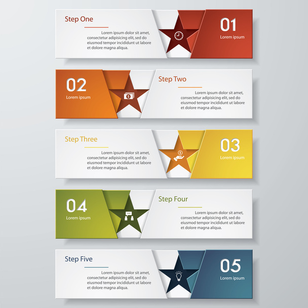 Design clean number banners template Vector. - Vettoriali, immagini