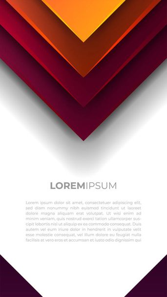A vertical geometric direction banner in purple and orange colors - Vektor, Bild