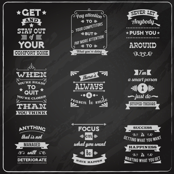 Success quotes set chalkboard - Vector, Image
