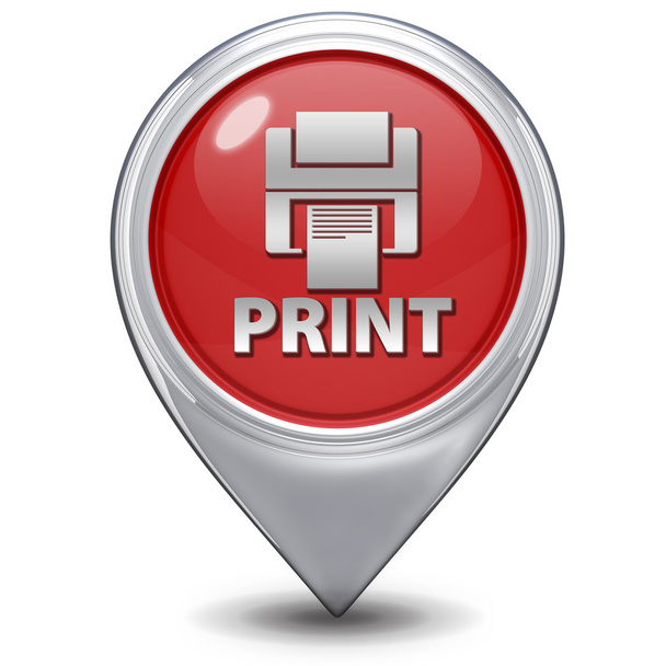 Icono de puntero de impresión sobre fondo blanco
 - Foto, imagen